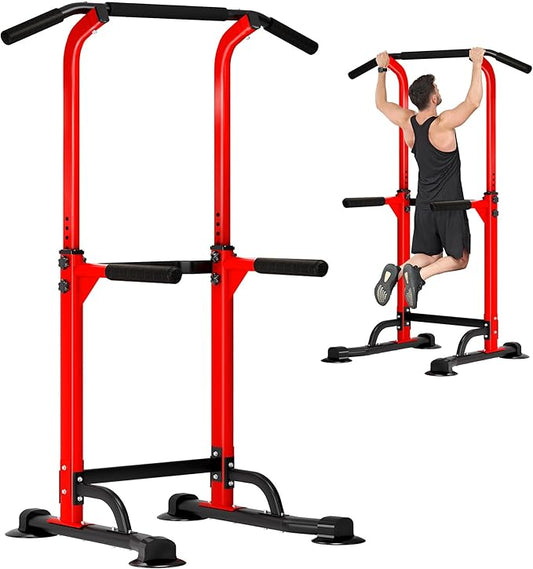 DlandHome Power Tower Dip Station Pull Up Bar