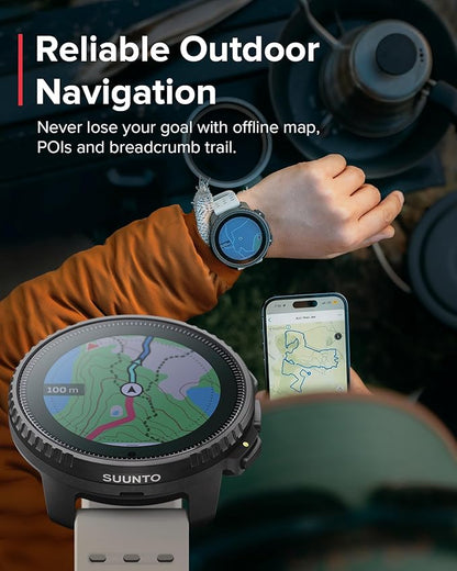 SUUNTO Vertical GPS Sports Watch, Premium Multisports Watch w/1.4 inch Touchscreen & 95+ Training Workout Analysis, Heart Rate & Sleep Tracking, 60-Day Battery Life, Dual-GNSS, Free Offline Maps, Sand