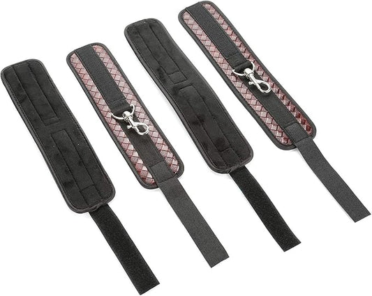 Pilates Spreader Bar Kit with 4pcs Fur Pink