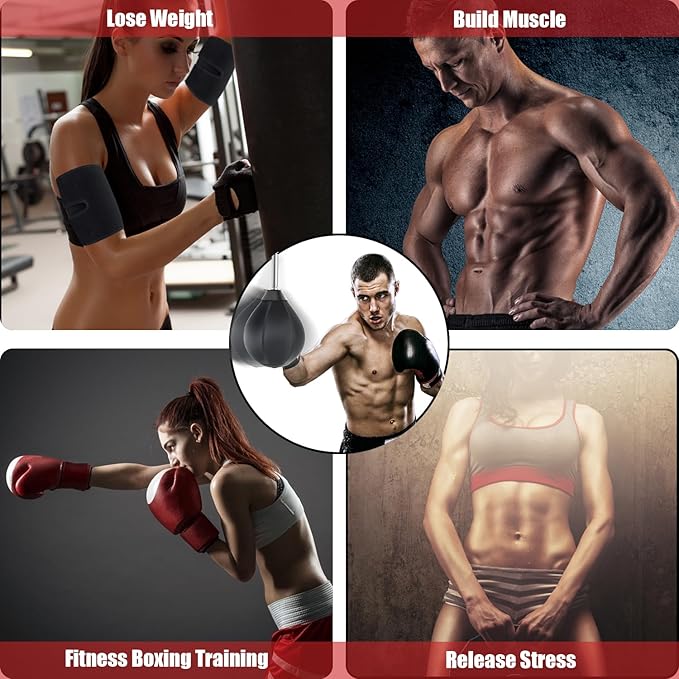 Speed Bag for Boxing,Punching Bag Wall Mount Height Adjustable Boxing Reflex Ball Speed Bag for Men&Women Kids Adults