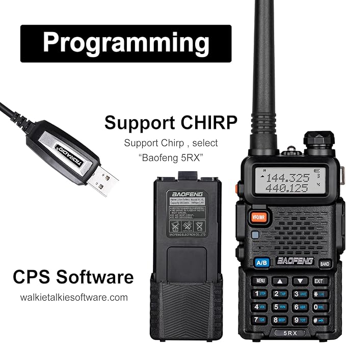 BAOFENG UV-5RX (Upgraded of UV-5R) Multi-Band Ham Radio 136-174/400-520Mhz Receiving, 805s Antenna 771 Antenna (2 Pack)