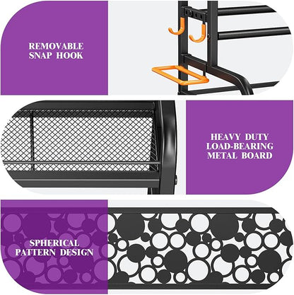 Dumbbell Rack, VOPEAK Weight Rack for Home Gym, Home Gym Storage Rack for Yoga Mat Kettlebells and Strength Training Equipment, Weight Storage Rack for Dumbbells with Wheels
