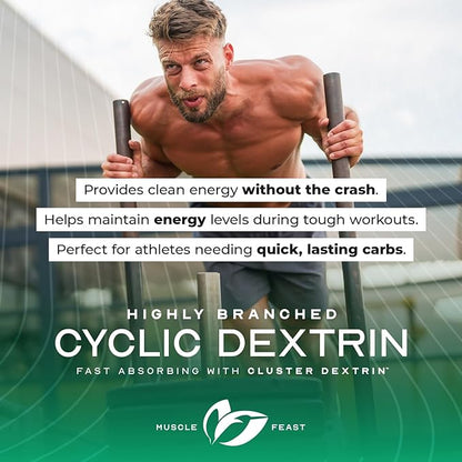 Muscle Feast Highly Branched Cyclic Dextrin Premium Pre-Workout or Post-Workout Supplement, Unflavored, 5lbs