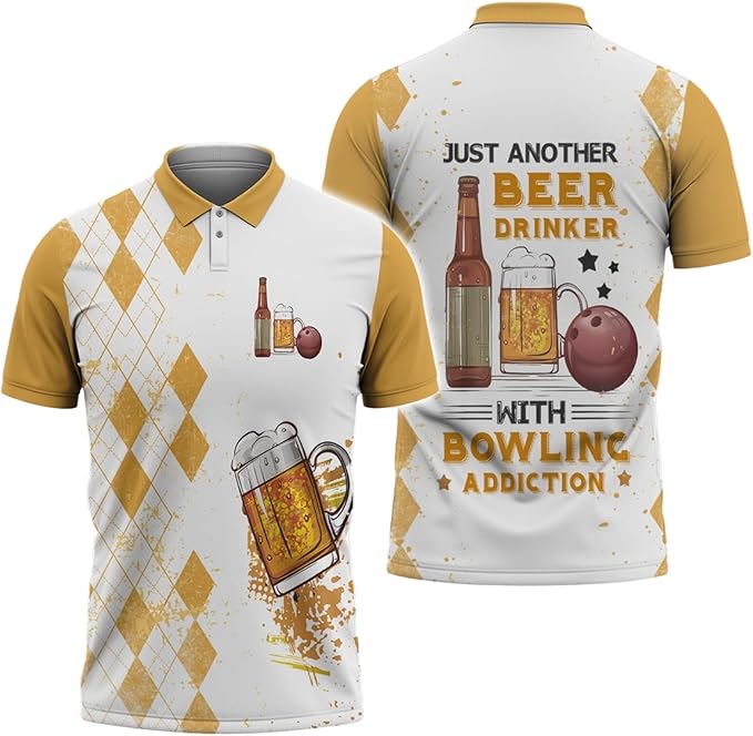 Personalized 3D Bowling Polo Shirts, Custom Name, Team Name Shirt, Bowling Shirts for Men Women, Birthday, Christmas