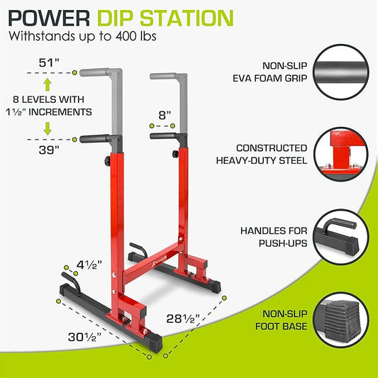 ProsourceFit Power Dip Station Adjustable Height Upper Body
