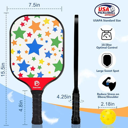 DULCE DOM Pickleball Paddles 2/4 with 4 Pickleball