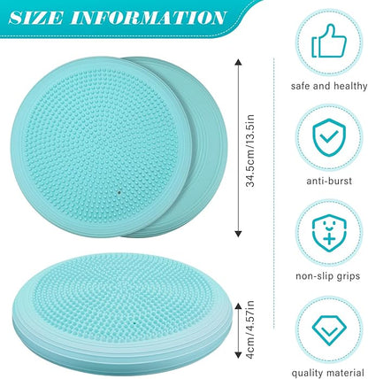 Libima 4 Pcs Wiggle Seat Inflated Wobble Cushion for Sensory Kid 13 Inches Balance Disc Flexible Seating for Classroom Sensory Pad for Chair Wiggle Cushion with Needle Pump