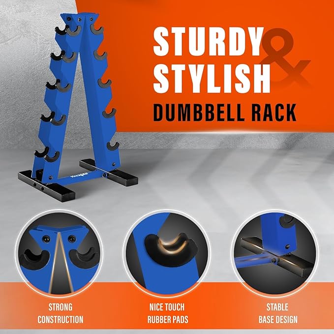 YES4ALL Dumbbell Rack Stand Only, 5 Tier A Frame Weight Rack for Dumbbells