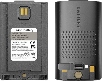 BAOFENG UV-17R Battery Original BL-17UV Enlarge 1800mAh USB-C DC7.4V 13.32Wh 13.32Wh Li-ion