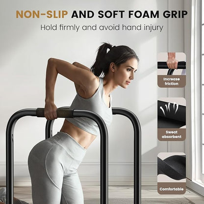 Sportsroyals Dip Bar, Adjustable Dip Stands Station for Home, Functional Heavy Duty Parallette Bars for Upper Body Workout (400/1200LBS Loading Capacity, 2025 New Version)