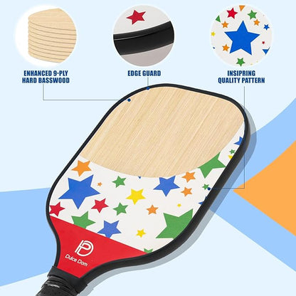DULCE DOM Pickleball Paddles 2/4 with 4 Pickleball