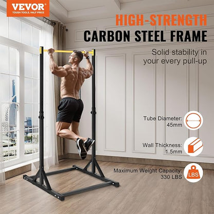 VEVOR Power Tower Pull Up Bar Station 8-Level Adjustable 330LBS Loading,