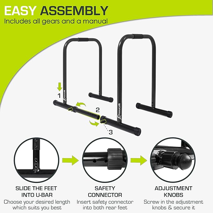 ProsourceFit Power Dip Station Adjustable Height Upper Body