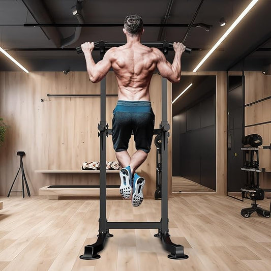 Wesfital Pull Up Bar Dip Bar Power Tower Workout Dip Station Height Adjustable Free Standing Chin Up Bar Home Gym Equipment 330LBS Weight Capacity