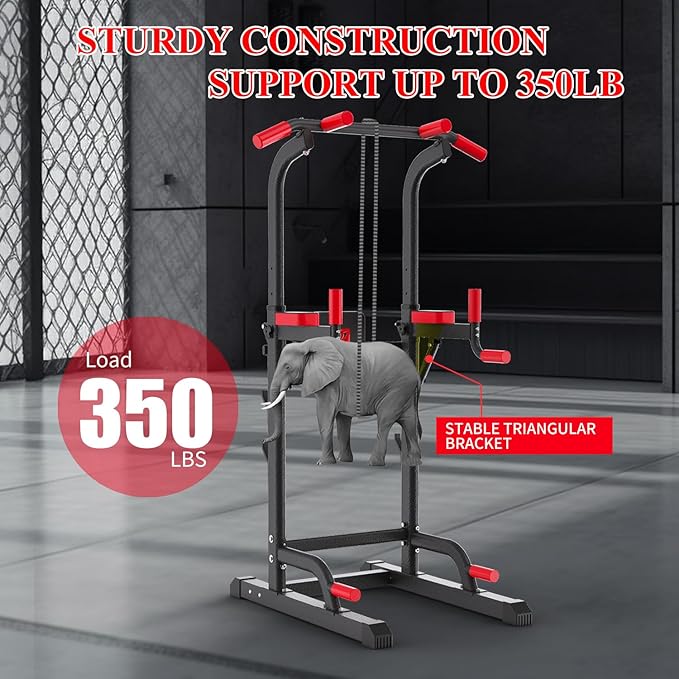 Power Tower Dip Station 85.5",Load 350LBS 350LBS