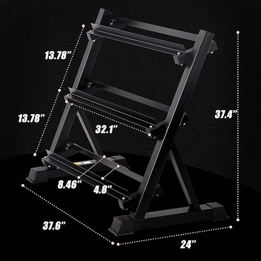 FDW 3-Tier Dumbbell Rack Weight Storage Rack for Home Gym,Multilevel Weight Rack Suitable for Dumbbells of Different Sizes