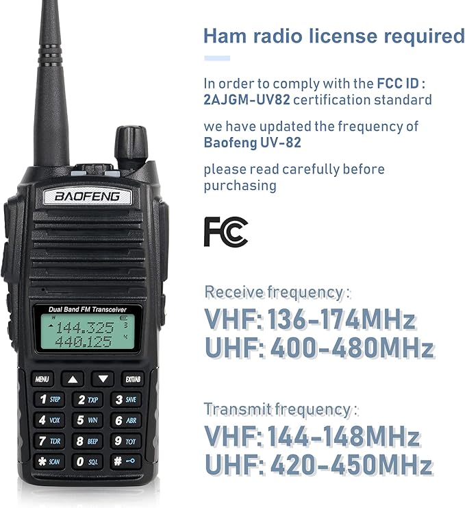 BaoFeng Radio BaoFeng UV-82 Ham Radio 144-148/420-450Mhz 2 (5 Pack-Black)
