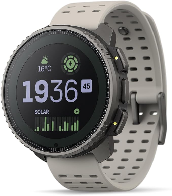 SUUNTO Vertical Solar GPS Watch, Premium Multisport Watch w/60-Day Battery Life, 1.4 inch Large Touchscreen, Heart Rate & Sleep Tracking, Dual-GNSS Navigation, Free Global Offline Map, Ti Sand
