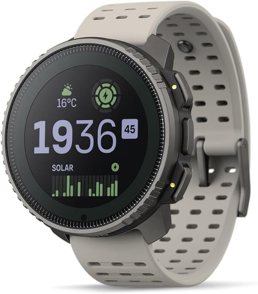 SUUNTO Vertical Solar GPS Watch, Premium Multisport Watch w/60-Day Battery Life, 1.4 inch Large Touchscreen, Heart Rate & Sleep Tracking, Dual-GNSS Navigation, Free Global Offline Map, Ti Sand