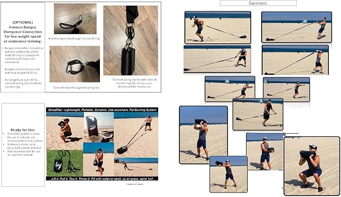 Resistance Training Sled - Weight Sled Harness & 3X The 4-Piece Kit