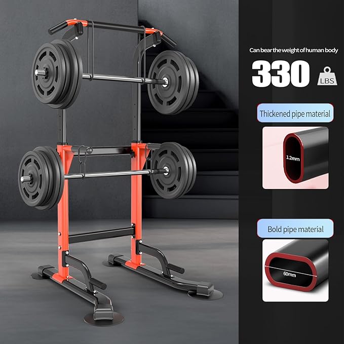 Pull Up Dip Station For Home Gym Strength 330LBS T055CDC T055CDC