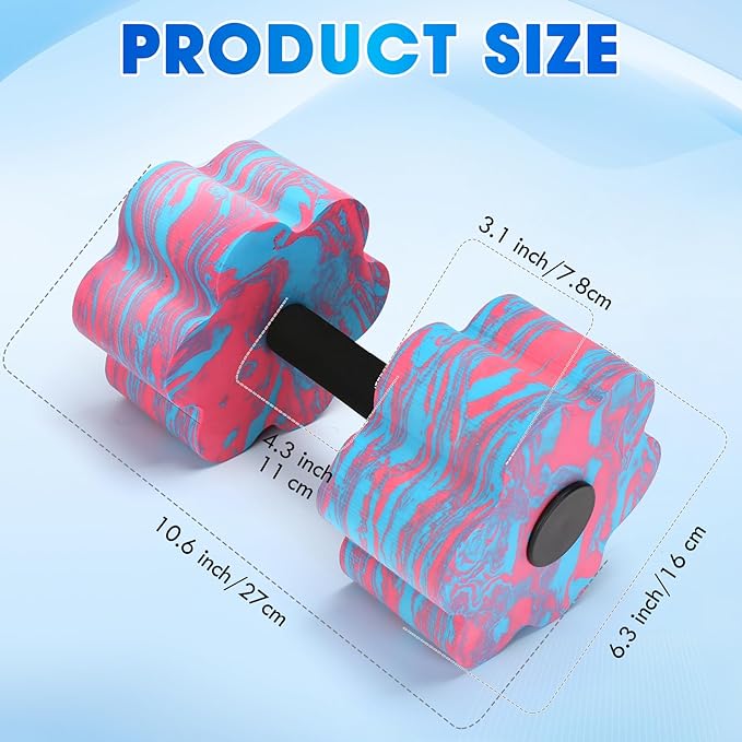 Aquatic Exercise Dumbbells, 2PCS Aqua Fitness Barbells, Flowers High-Density EVA-Foam Water Workouts, Pool Weights Dumbbells Set for Water Exercise, Aerobics Weight Loss, Pool Fitness