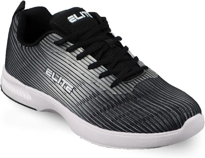 ELITE Men's Wave Bowling Shoes - Lightweight, Breathable Knitted Uppers, Universal Soles
