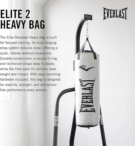 Everlast Elite 2 & Prime Punching Bag – Durable PVC Boxing Bag & Equipment for MMA, Kickboxing, Muay Thai, Home Gym Training