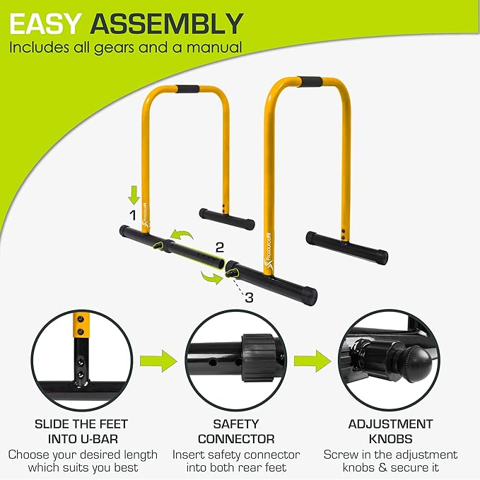 ProsourceFit Power Dip Station Adjustable Height Upper Body