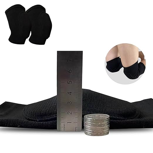 YYaaloa Knee Pads Sponge Knee Brace Breathable Flexible Elastic Knee Support for Volleyball, Dancing, Football, Yoga, Basketball, and Skating (Medium, Black 1Pair)