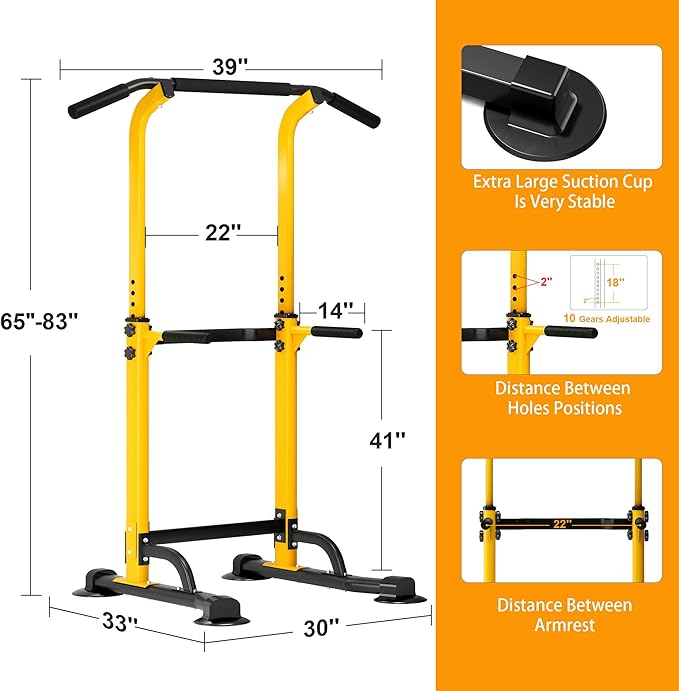 DlandHome Power Tower Dip Station Pull Up Bar