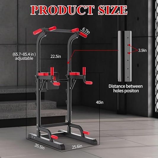 Power Tower Dip Station 85.5",Load 350LBS 350LBS