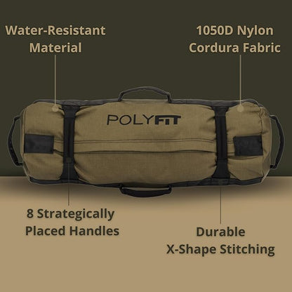 Polyfit Classic Sandbag - Heavy Duty Workout Sandbag 8 Gripping