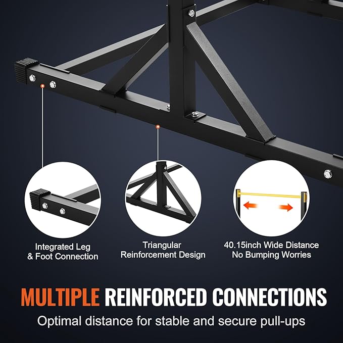 VEVOR Power Tower Pull Up Bar Station 8-Level Adjustable 330LBS Loading,