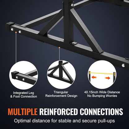 VEVOR Power Tower Pull Up Bar Station 8-Level Adjustable 330LBS Loading,