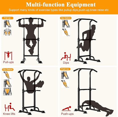 DlandHome Power Tower Dip Station Pull Up Bar