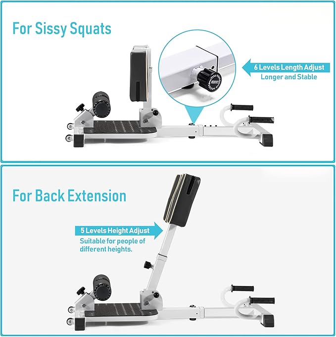 leikefitness Deluxe Multi-Function Deep Sissy Squat Bench Home 8400