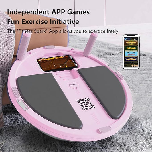 Half Balance Ball Trainer - Balance Ball Trainer with Resistance Bands and Foot Pump,Stability Ball for Exercise, Full-Body Workouts, Home Gym pink