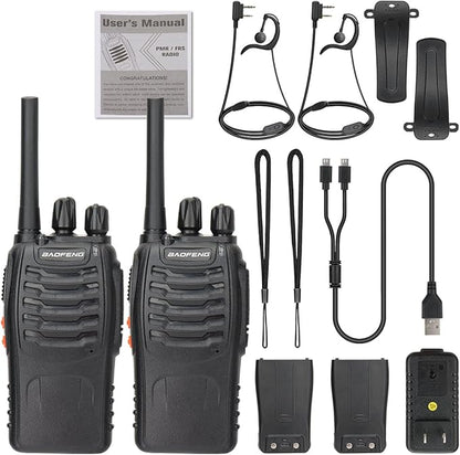 Walkie Talkies for Adults Long Range Rechargeable walkie Earpieces,2-Way Radios (2 Pack)