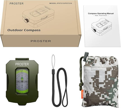 Proster IP54 Hiking Compass with Sighting Clinometer Professional
