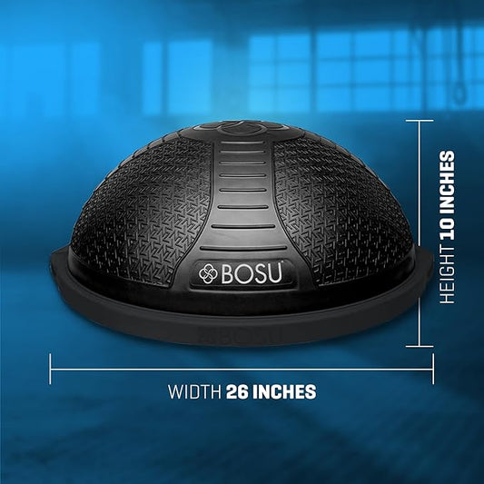 BOSU NexGen 25IN Home Fitness Exercise Gym Strength Flexibility Balance Trainer with Rubberized Non Skid Surface and Hand Air Pump
