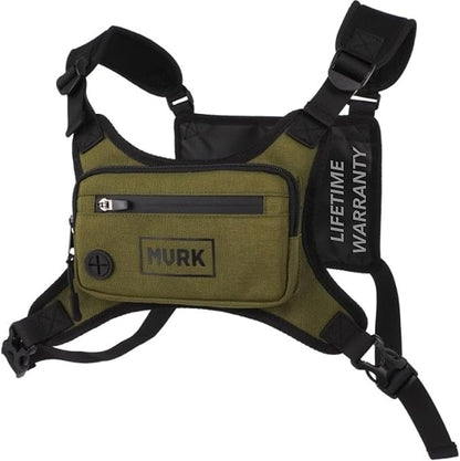 MVRK Water Resistant Chest Pack - Running Vest for Workouts, Running Phone Holder Extra Storage, Lightweight Running Pack