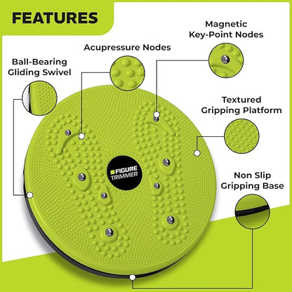 Core Abs Twister Board - Waist Sculptor Twister Board for Core & Ab Exercise - Waist Twisting Disc, Dizzy Disc Twist Board for Slimming Workout with 8 Magnets Reflexology