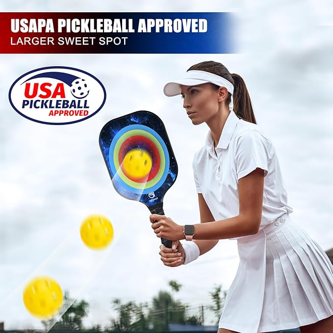 DULCE DOM Pickleball Paddles 2/4 with 4 Pickleball