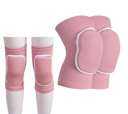 YYaaloa Knee Pads Sponge Knee Brace Breathable Flexible Elastic Knee Support for Volleyball, Dancing, Football, Yoga, Basketball, and Skating (Dark Pink 1Pair, Medium)