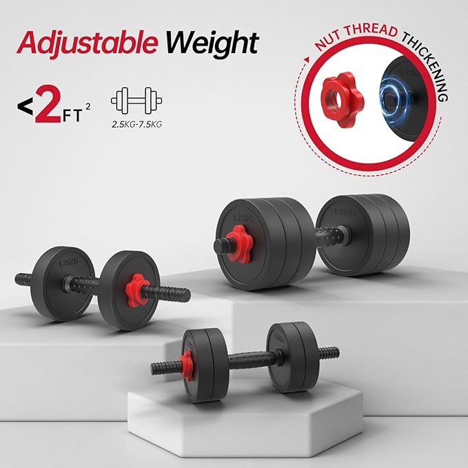 JOROTO Adjustable Dumbbell Set, Weights Dumbbells Set with Connector, 4 in1 Workout Weight Set for Home Gym Used as Barbell, Kettlebells, Push up Stand, Men Women Exercise Fitness Equipment