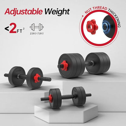 JOROTO Adjustable Dumbbell Set, Weights Dumbbells Set with Connector, 4 in1 Workout Weight Set for Home Gym Used as Barbell, Kettlebells, Push up Stand, Men Women Exercise Fitness Equipment