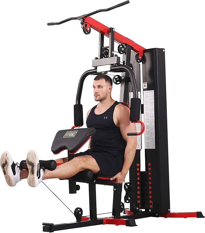 Home Gym, Multifunctional Workout Equipment with Leg Press, Exercise Equipment for Home with Pulley System