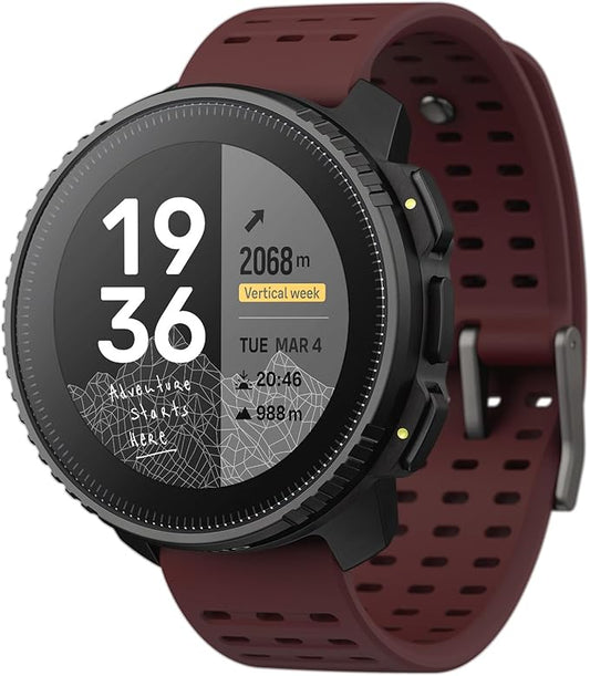 SUUNTO Vertical GPS Sports Watch, Premium Adventure Watch w/1.4 inch Touchscreen & 95+ Training Workout Analysis, Heart Rate & Sleep Tracking, 60-Day Battery Life, Dual-GNSS, Free Offline Maps, Ruby
