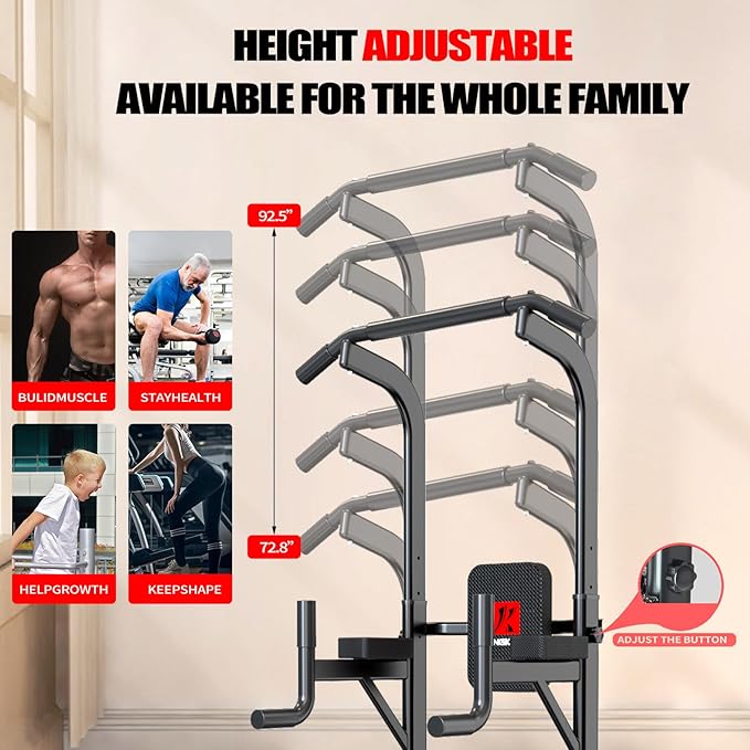 Power Tower Adjustable Height Pull Up & Dip
